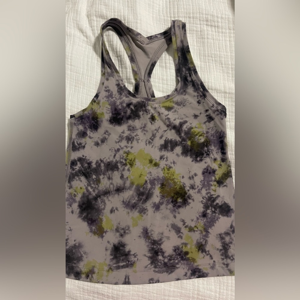 crop align lululemon tank- purple and green tie dye
